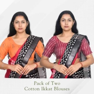 Riyashree Cotton Ikkat Saree blouse for women