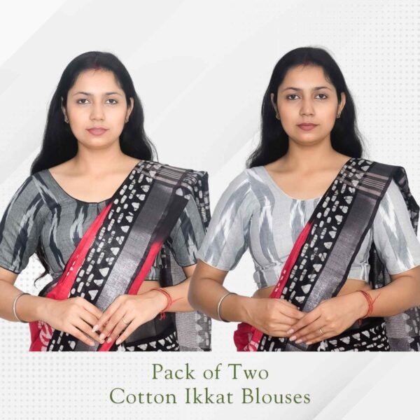 Riyashree Cotton Ikkat Saree blouse for women