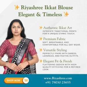 Riyashree Cotton Ikkat Saree blouse for women